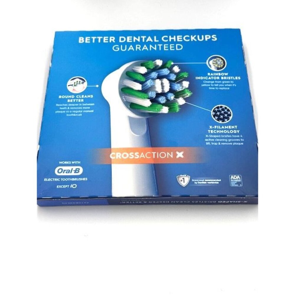 NWT Oral-B CrossAction Replacement Brush Heads - 10 Count - Round Bristles - Picture 2 of 3